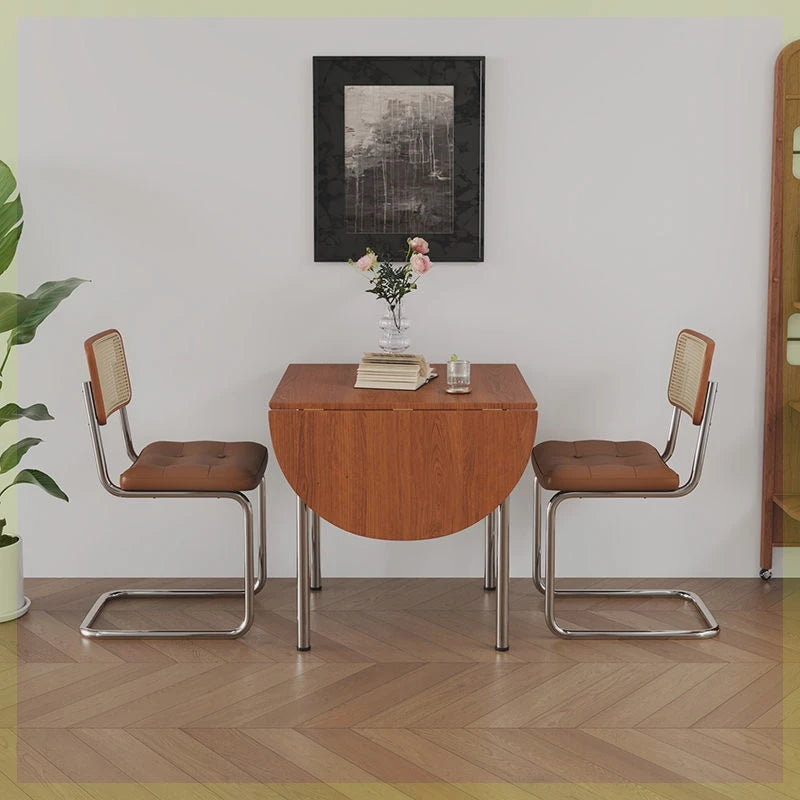 Nordic Minimalist Folding Dining Table - Home Vintage Small-space Table - Stainless Steel Telescopic Dining Table