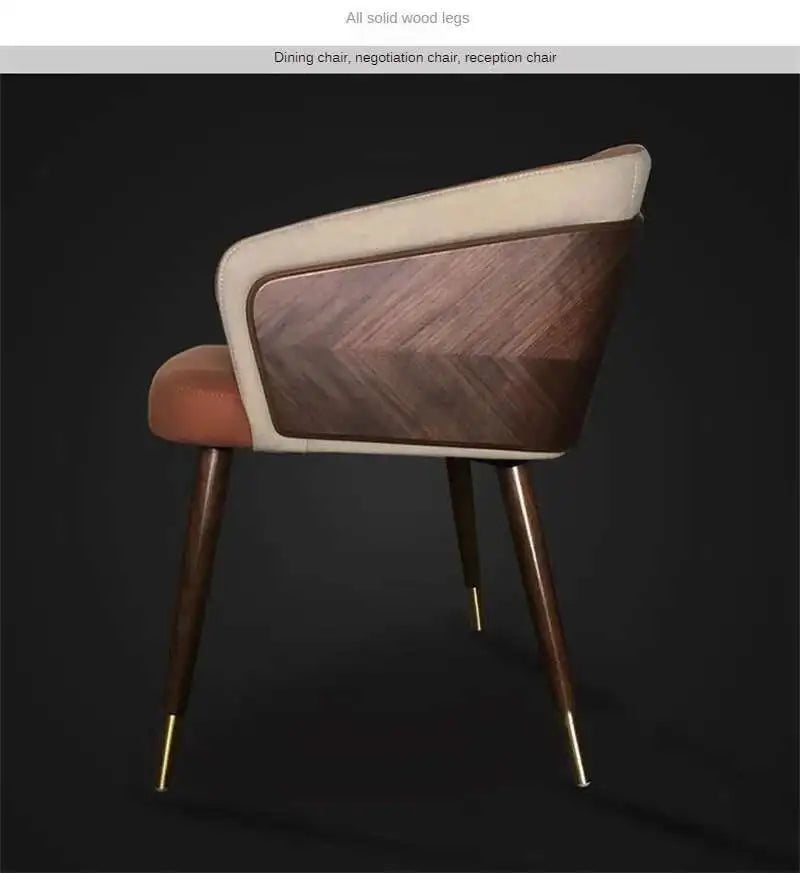 Luxury Modern Dining Chairs Wooden Backrest Armchair Minimalist Lounge Dining Chair Comfortable Dining Room Furniture