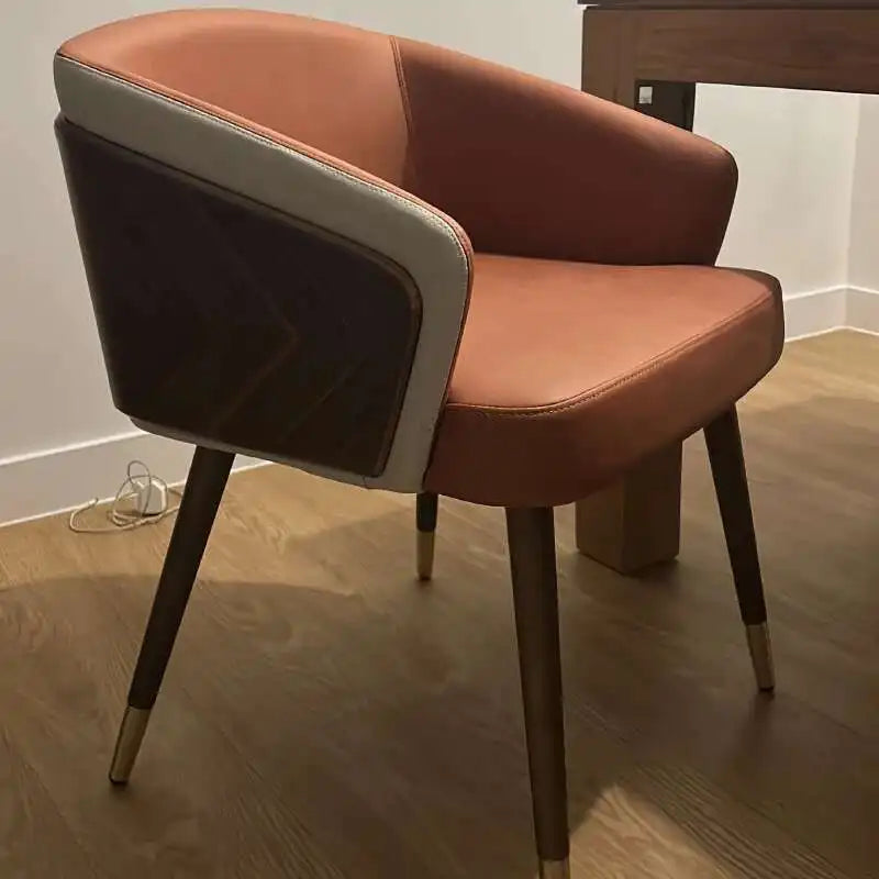 Luxury Modern Dining Chairs Wooden Backrest Armchair Minimalist Lounge Dining Chair Comfortable Dining Room Furniture