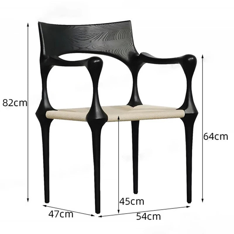 Luxury Retro Dining Table Chairs Kitchen Modern Portable Backrest Armchairs Wooden Chairs Single Nordic Living Home Furniture