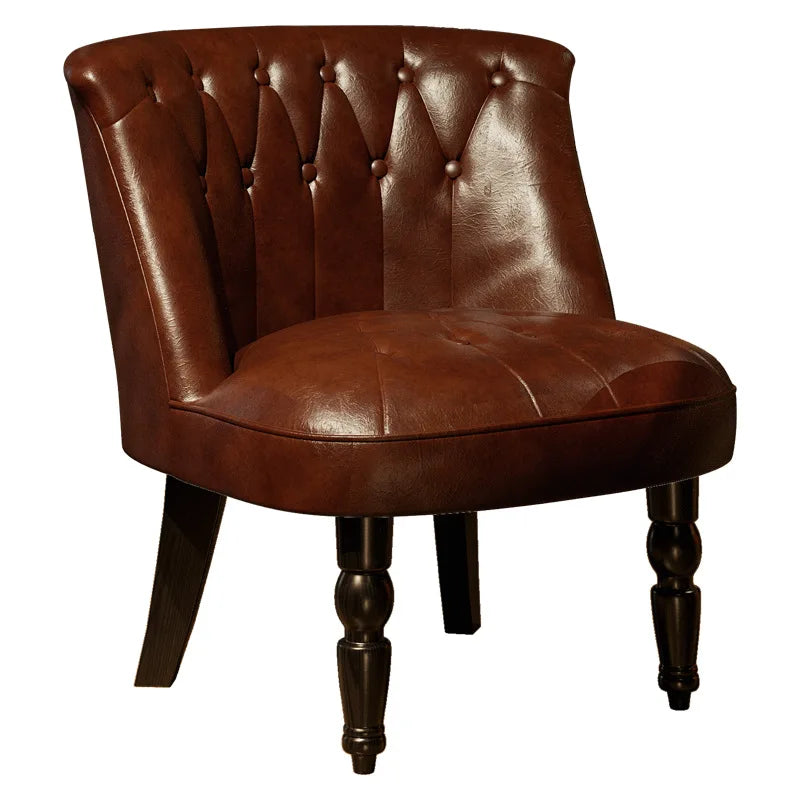 American Retro Sofa Chair Tavern Single Old-fashioned Chair Music Bar Dining Table Leather Chair