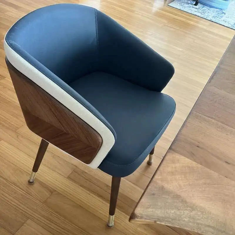 Luxury Modern Dining Chairs Wooden Backrest Armchair Minimalist Lounge Dining Chair Comfortable Dining Room Furniture