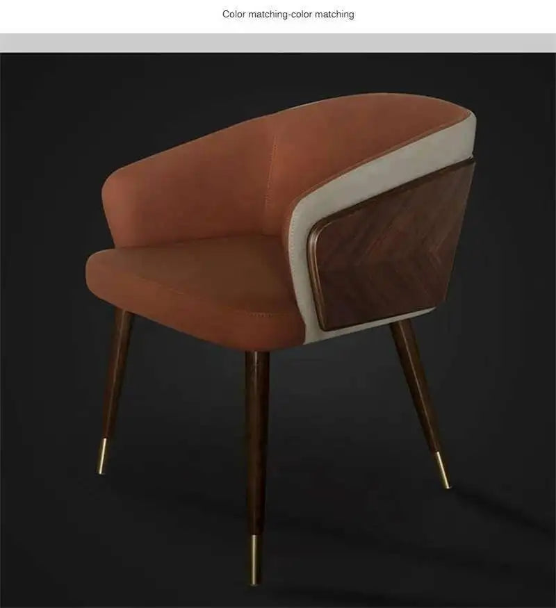 Luxury Modern Dining Chairs Wooden Backrest Armchair Minimalist Lounge Dining Chair Comfortable Dining Room Furniture
