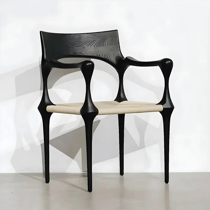 Luxury Retro Dining Table Chairs Kitchen Modern Portable Backrest Armchairs Wooden Chairs Single Nordic Living Home Furniture