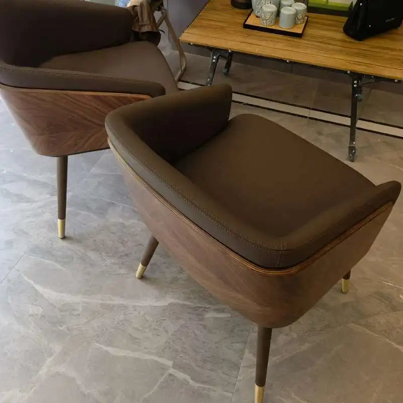 Luxury Modern Dining Chairs Wooden Backrest Armchair Minimalist Lounge Dining Chair Comfortable Dining Room Furniture