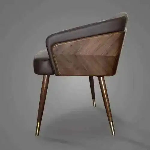 Luxury Modern Dining Chairs Wooden Backrest Armchair Minimalist Lounge Dining Chair Comfortable Dining Room Furniture
