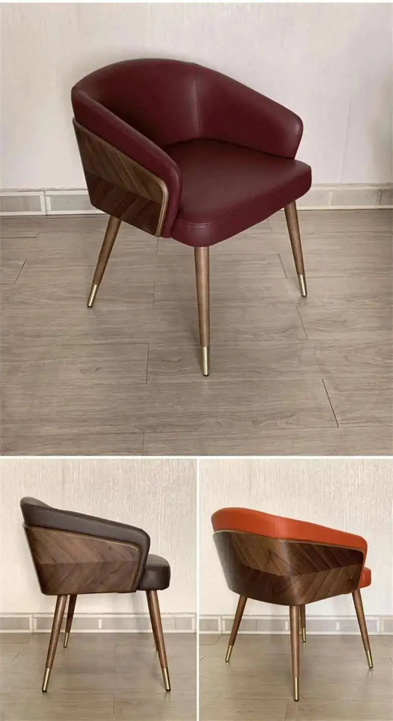 Luxury Modern Dining Chairs Wooden Backrest Armchair Minimalist Lounge Dining Chair Comfortable Dining Room Furniture