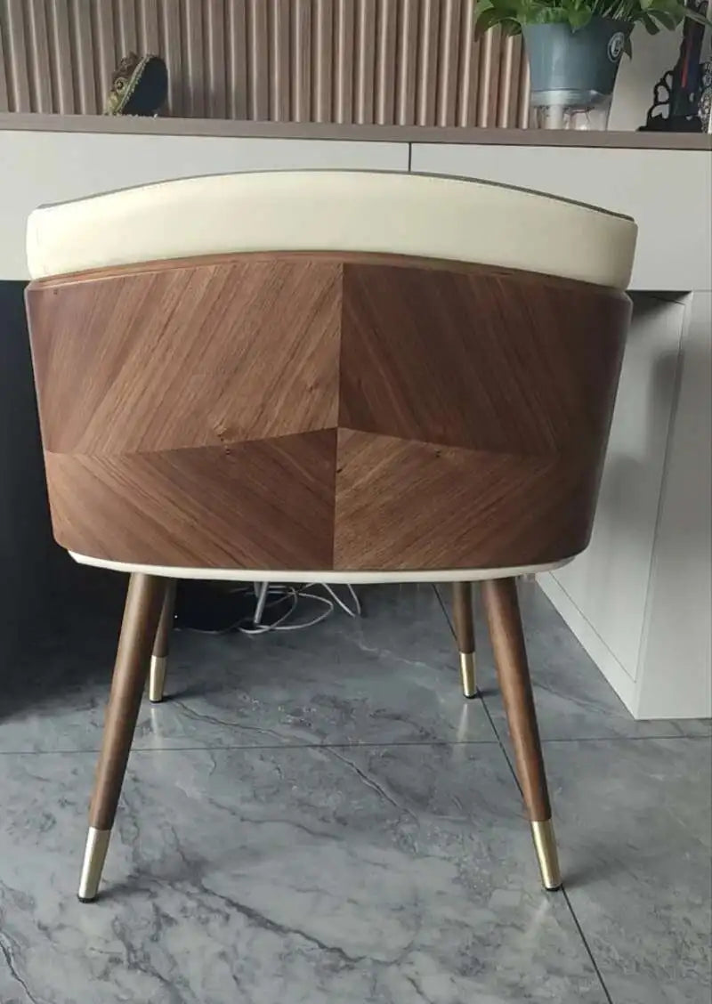 Luxury Modern Dining Chairs Wooden Backrest Armchair Minimalist Lounge Dining Chair Comfortable Dining Room Furniture