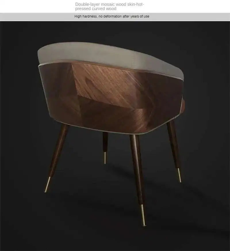 Luxury Modern Dining Chairs Wooden Backrest Armchair Minimalist Lounge Dining Chair Comfortable Dining Room Furniture