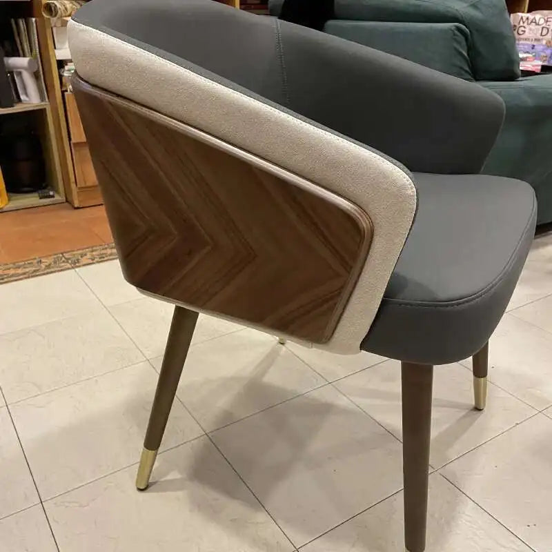 Luxury Modern Dining Chairs Wooden Backrest Armchair Minimalist Lounge Dining Chair Comfortable Dining Room Furniture